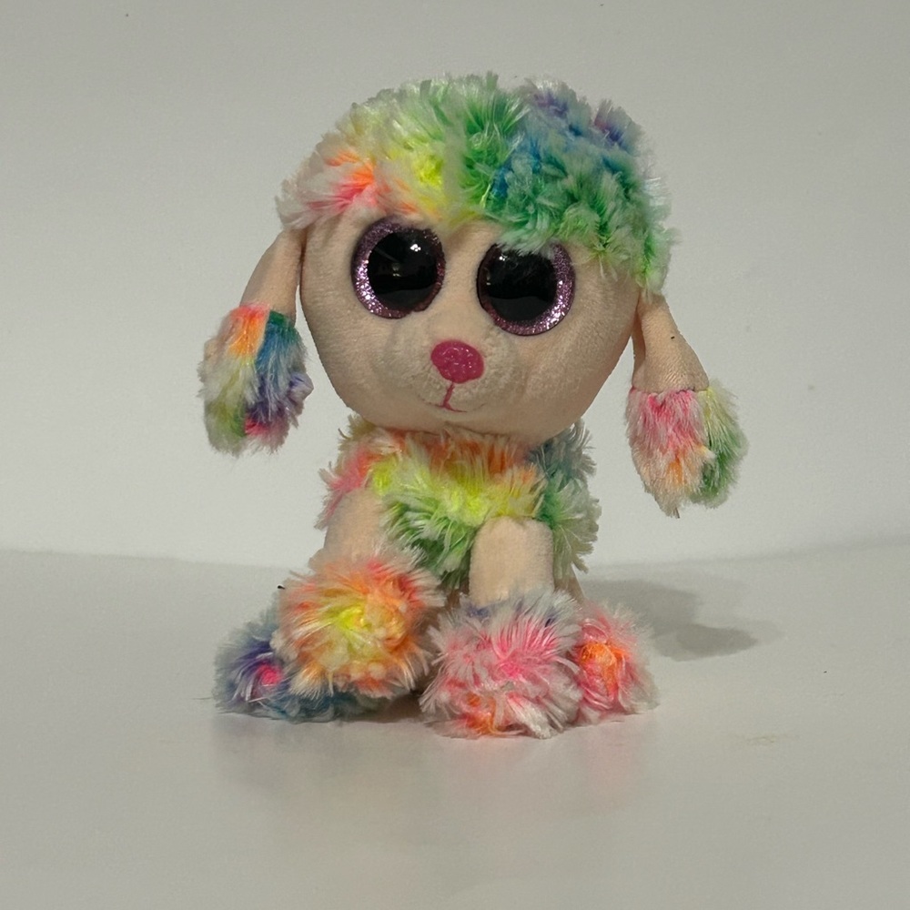Ty Beanie Boos Rainbow the Poodle (Glitter Eyes)